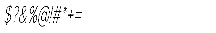 Quenova Thin Ultra Condensed Italic Font OTHER CHARS