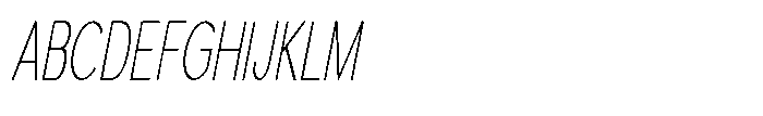 Quenova Thin Ultra Condensed Italic Font UPPERCASE