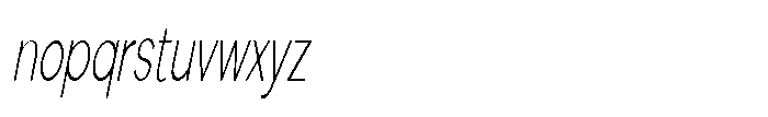 Quenova Thin Ultra Condensed Italic Font LOWERCASE