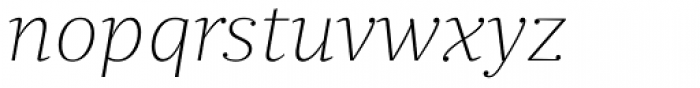 Quercus 10 Thin Italic Font LOWERCASE