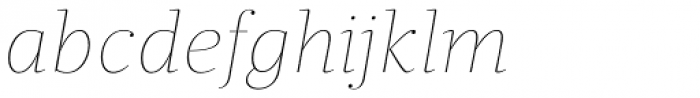 Quercus Serif Hairline Italic Font LOWERCASE