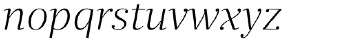 Quercus Serif Light Italic Font LOWERCASE