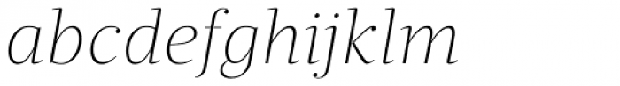 Quercus Serif Thin Italic Font LOWERCASE