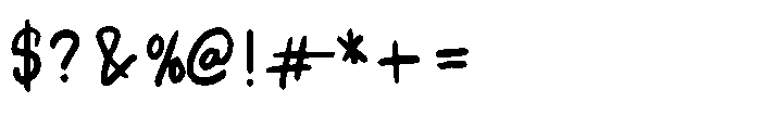 Quick Book Writing Font OTHER CHARS