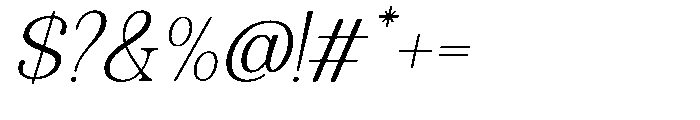 Quiketa Italic Thin Font OTHER CHARS