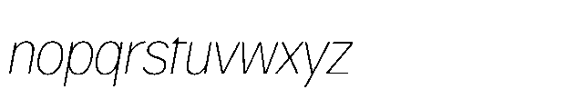 Quilichao Grotesk Thin Italic Font LOWERCASE