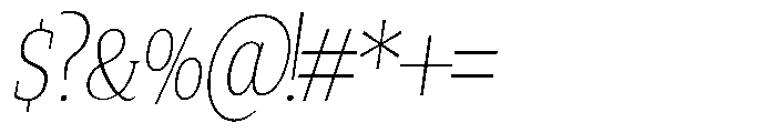 Quinget Variable Extra Light Semi Condensed Italic Font OTHER CHARS