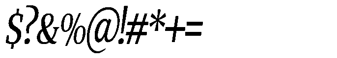 Quinget Variable Quinget Semi Bold Condensed Slanted Font OTHER CHARS