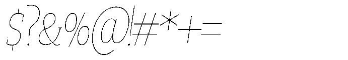Quinget Variable Quinget Thin Semi Condensed Slanted Font OTHER CHARS