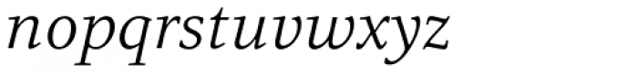 Quodlibet Serif Light Italic Font LOWERCASE