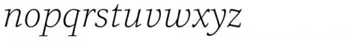 Quodlibet Serif Thin Italic Font LOWERCASE