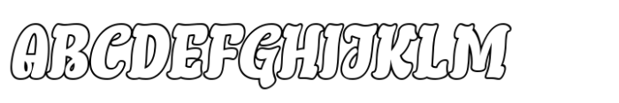 Qutcoy Outline Slant Font UPPERCASE