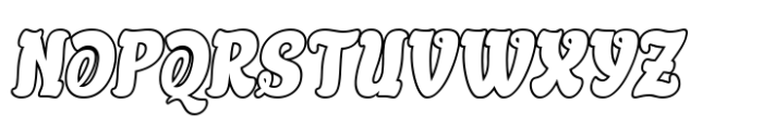 Qutcoy Outline Slant Font UPPERCASE