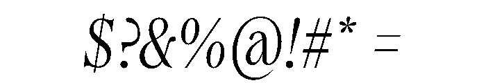 Queens Compressed Light Italic Font OTHER CHARS