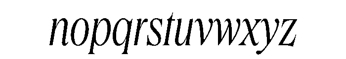 Queens Compressed Light Italic Font LOWERCASE