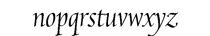 Quatern Regular Italic Font LOWERCASE