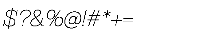 R41 Dattilo Extralight Italic Font OTHER CHARS