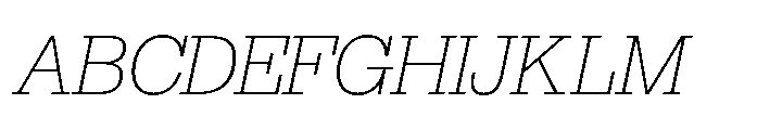 R41 Dattilo Extralight Italic Font UPPERCASE