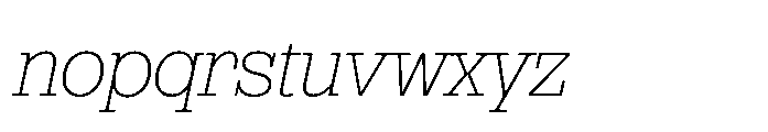 R41 Dattilo Extralight Italic Font LOWERCASE