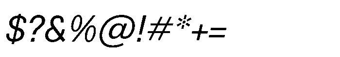 R41 Recta Book Italic Font OTHER CHARS