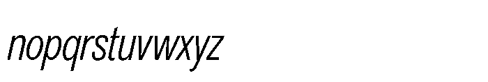 R41 Recta Condensed Light Ital Font LOWERCASE