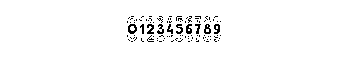 Rainbow Stacked Outline Font OTHER CHARS