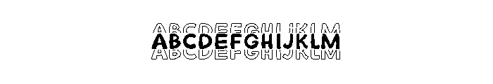 Rainbow Stacked Outline Font UPPERCASE