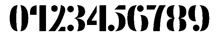 Raised Stencil Font OTHER CHARS