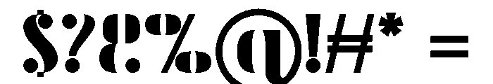 Raised Stencil Font OTHER CHARS