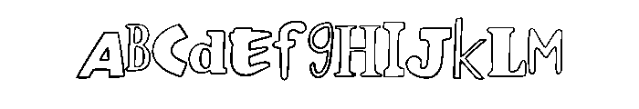 Ransom Outline By Squee Regular Font UPPERCASE