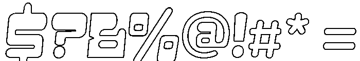 Rapidez Outline Oblique Font OTHER CHARS
