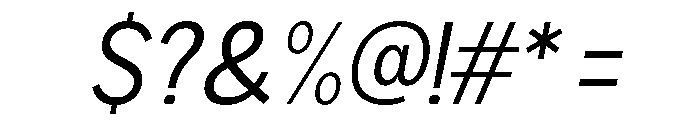 Rathing SemiCondensed Italic Font OTHER CHARS