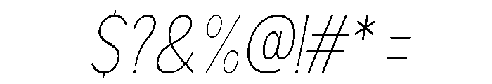 Rathing Thin Condensed Italic Font OTHER CHARS
