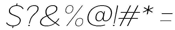 Rathing Thin Expanded Italic Font OTHER CHARS