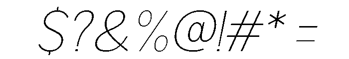 Rathing Thin Italic Font OTHER CHARS