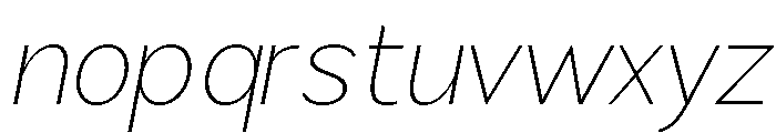 Rathing Thin Italic Font LOWERCASE
