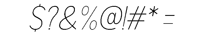 Rathing Thin SemCond Ita Font OTHER CHARS