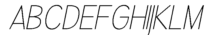 Rathing Thin SemCond Ita Font UPPERCASE