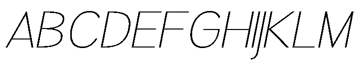 Rathing Thin SemExp Ita Font UPPERCASE