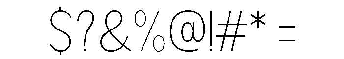 Rathing Thin SemiCondensed Font OTHER CHARS