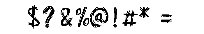 Raw Scribble Regular Font OTHER CHARS