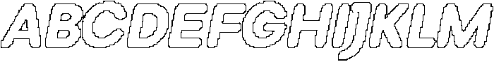 Radeil Rounded Pixel Outline otf (400) Font UPPERCASE