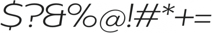 Radiate Sans Light Semi Expanded Italic otf (300) Font OTHER CHARS