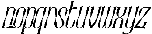 Radiation Structure Regular Italic otf (400) Font LOWERCASE