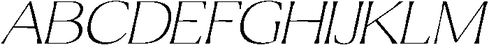 Ragmont Thin Expanded Italic otf (100) Font UPPERCASE