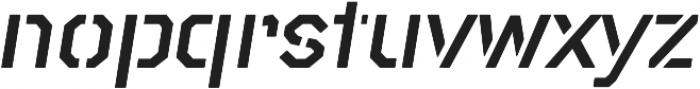 Raker Display Stencil Bold Italic otf (700) Font LOWERCASE