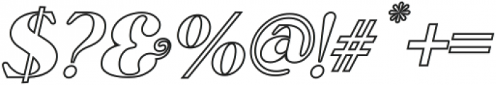 Raliha Outline Italic otf (400) Font OTHER CHARS