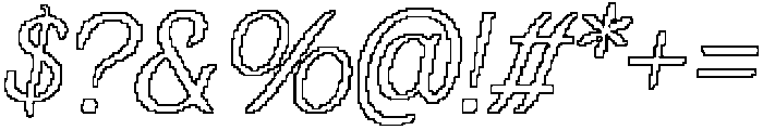 Ravelina Pixel Outline otf (400) Font OTHER CHARS