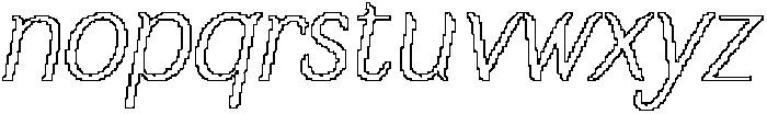 Ravelina Pixel Outline otf (400) Font LOWERCASE