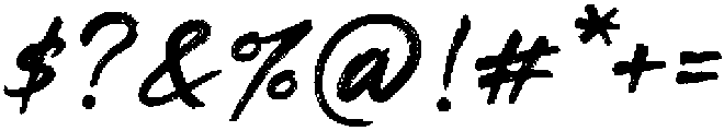Raw Brush Script otf (400) Font OTHER CHARS